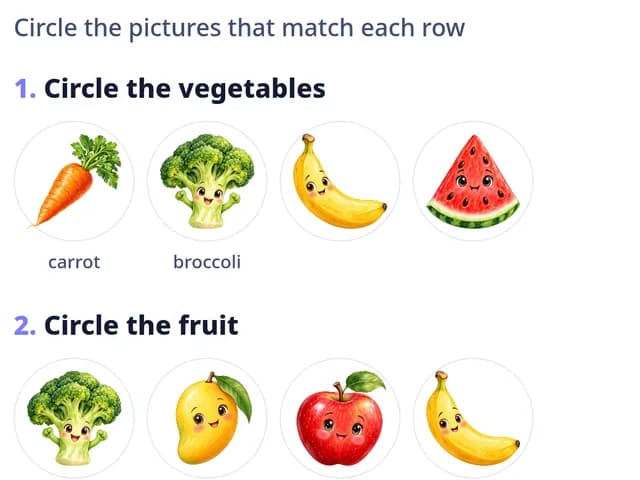 Fruit and vegetables