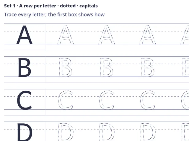 Trace letters A–Z