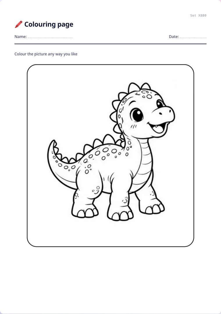 A real sheet: Colouring pages