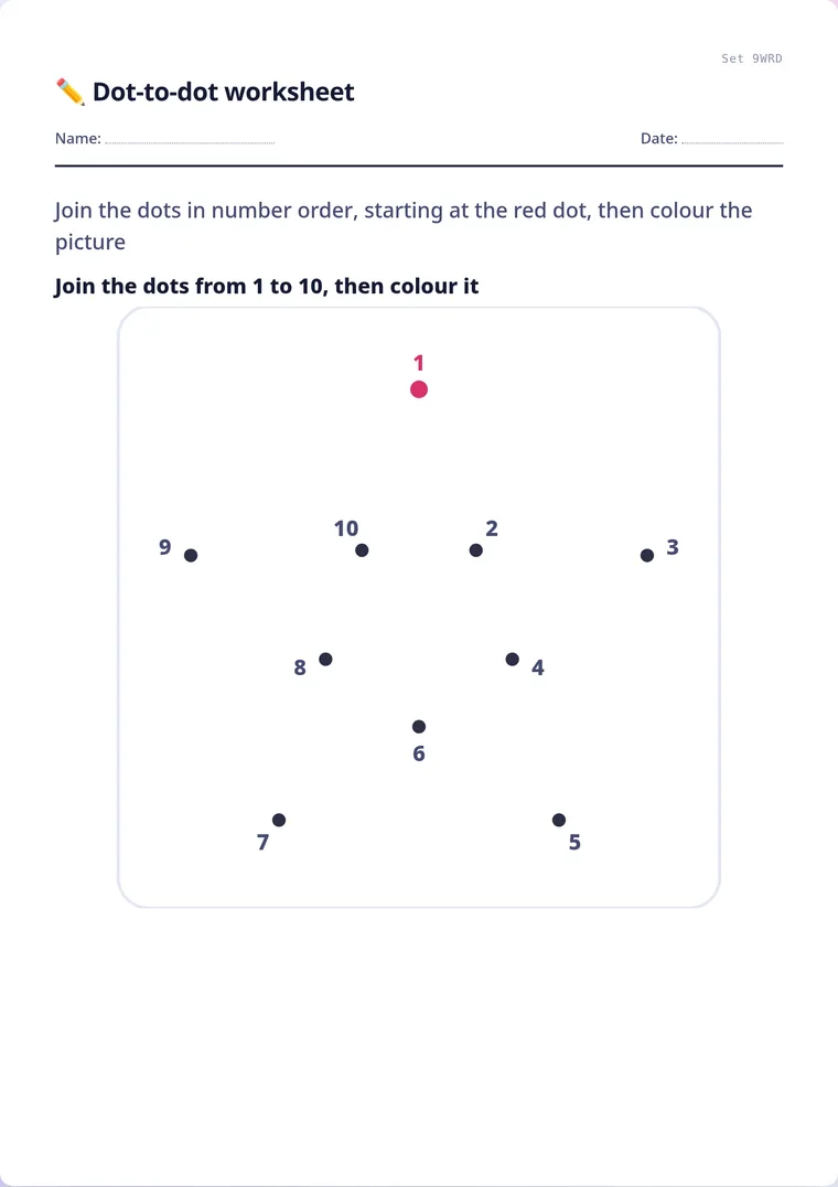 A real sheet: Dot to dot