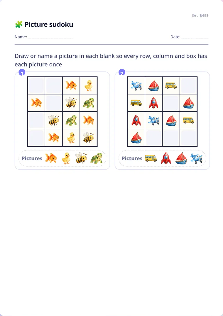 A real sheet: Picture sudoku